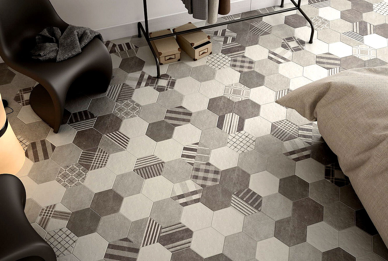 Коллекция Hexatile Cement цвет кофейный — фото 6